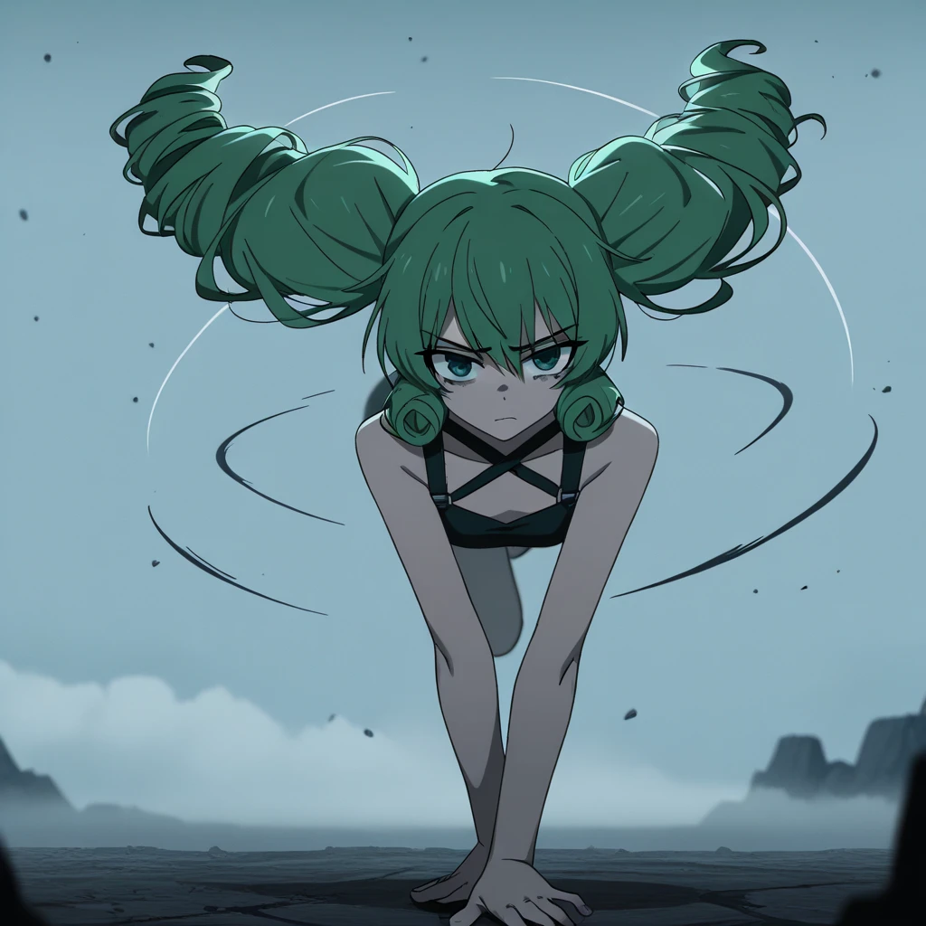 Tatsumaki, short green hair, Tatsumaki, masterpiece, best quality,official art,extremely detailed CG unity 8k wallpaper, ((top quality, 8k, masterpiece: 1.3, ultra hd, high quality, best quality, high definition, realism)), sharp focus: 1.5, pornographic exposure, (Very detailed CG unity 8K wallpaper), Cinematic Lighting, bedroom settings, Glossy skin, shinny skin, slim and skinny body, armpits, perfect armpits, showing armpits, belly, slim waist, small breast, flat chest, nipples, Areola nipples, green eyes, Seductive, The whole body wet Sweat, (((girl having sex))), big cock penetrated her vagina, cowgirl sex, cowgirl position, amazing big cock, detailed vagina, creampie, NSFW.