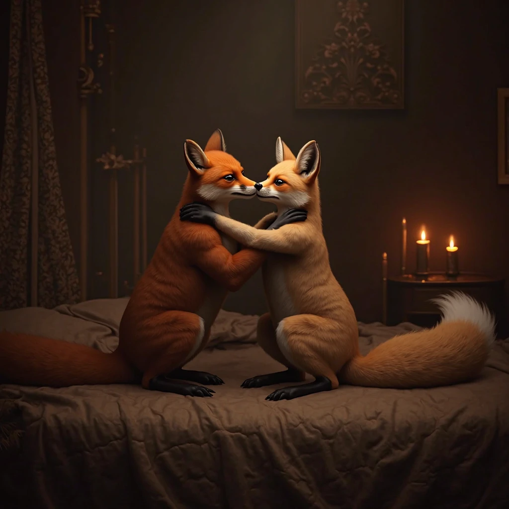 A highly detailed, realistic image of 2 women in orange lingerie, with large buttocks, fox ears, facing a wall, giving a massage to a man lying face down on a massage bed, in a beautiful, luxurious spa environment, (best quality,4k,8k,highres,masterpiece:1.2),ultra-detailed,(realistic,photorealistic,photo-realistic:1.37),extremely detailed eyes and face,longeyelashes,beautiful detailed lips,beautiful detailed eyes,highly detailed skin texture,intricate details,studio lighting,dramatic lighting,warm color tones,vibrant colors,lush environment,elegant decor,professional photography