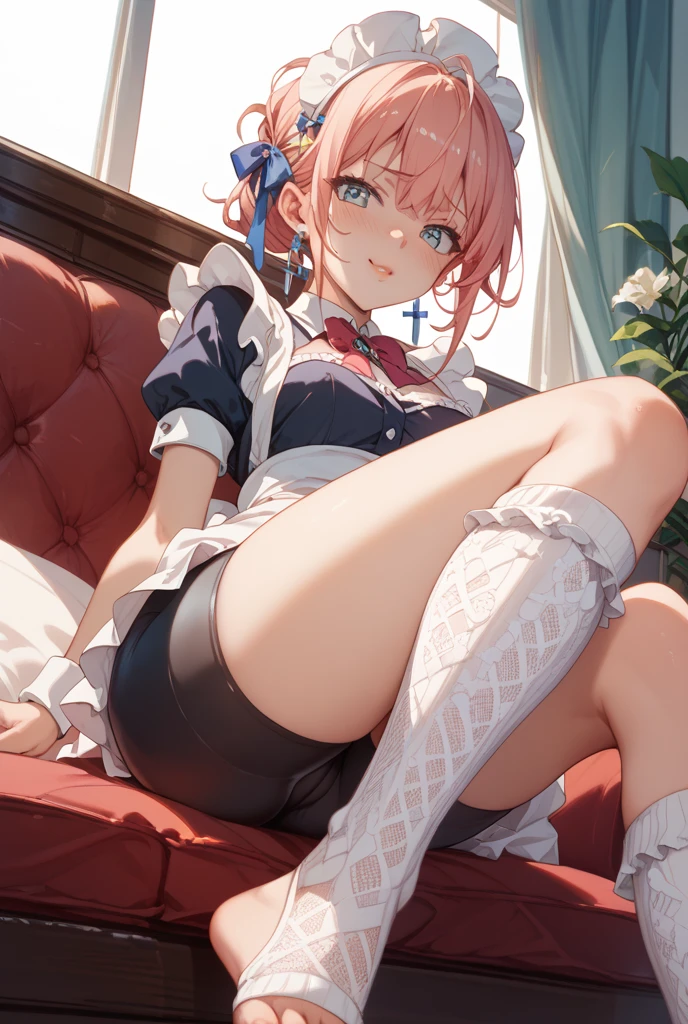 ((nsfw, nude,show off nipple,highest quality,aroused,beautiful busty,beautiful eyes,beautiful face,detailed eyes,beautiful pussy,side-tie panties, huge breasts,masterpiece, High resolution,best quality, masterpiece, high quality, insanely detailed, one girl,)), ((ichika nakano,Steampunk Maid,)), one-piece , breasts, pantyhose, blush, smile, standing