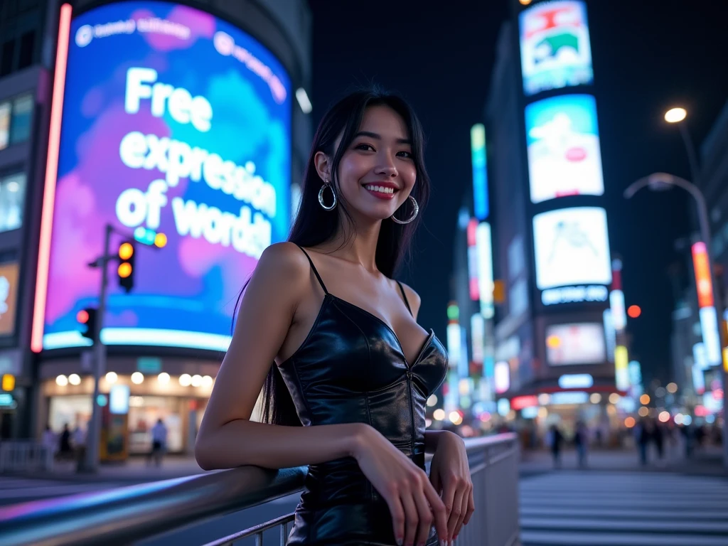 (masterpiece, best quality;1.3), Very detailed ,Super detailed, 1 Girl,Solitary, Double tail, Big breasts, Evil smile, Gundam(RX78), Science fiction, Mecha, , Blue Hair, Solitary, Hair accessories, long hair, Double tail, Golden Eyes, Jewelry, earrings, looking at the audience,Shinjuku city background,night, many neon lights, Moon Base, Elaborate dress, Micro Mini Skirt, from below, sit,, Half-length photo,