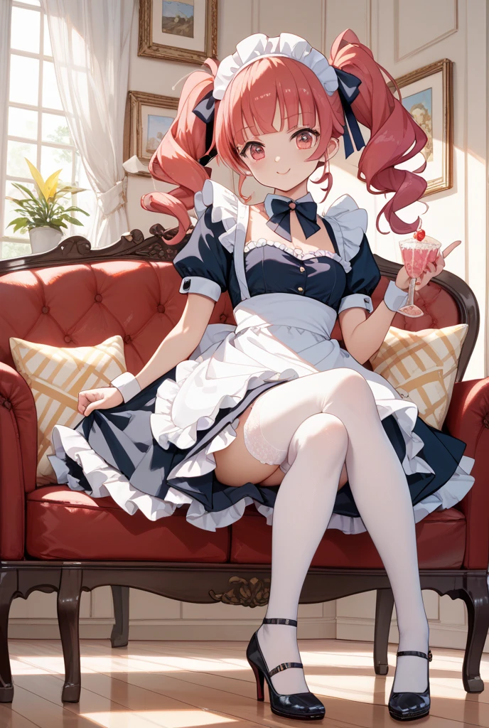 anime girl sitting on a chair holding a vase of flowers, guweiz on pixiv artstation, cushart krenz key art feminine, guweiz on artstation pixiv, , anime girl in a maid costume, guweiz, official art, artwork in the style of guweiz, krenzcushart