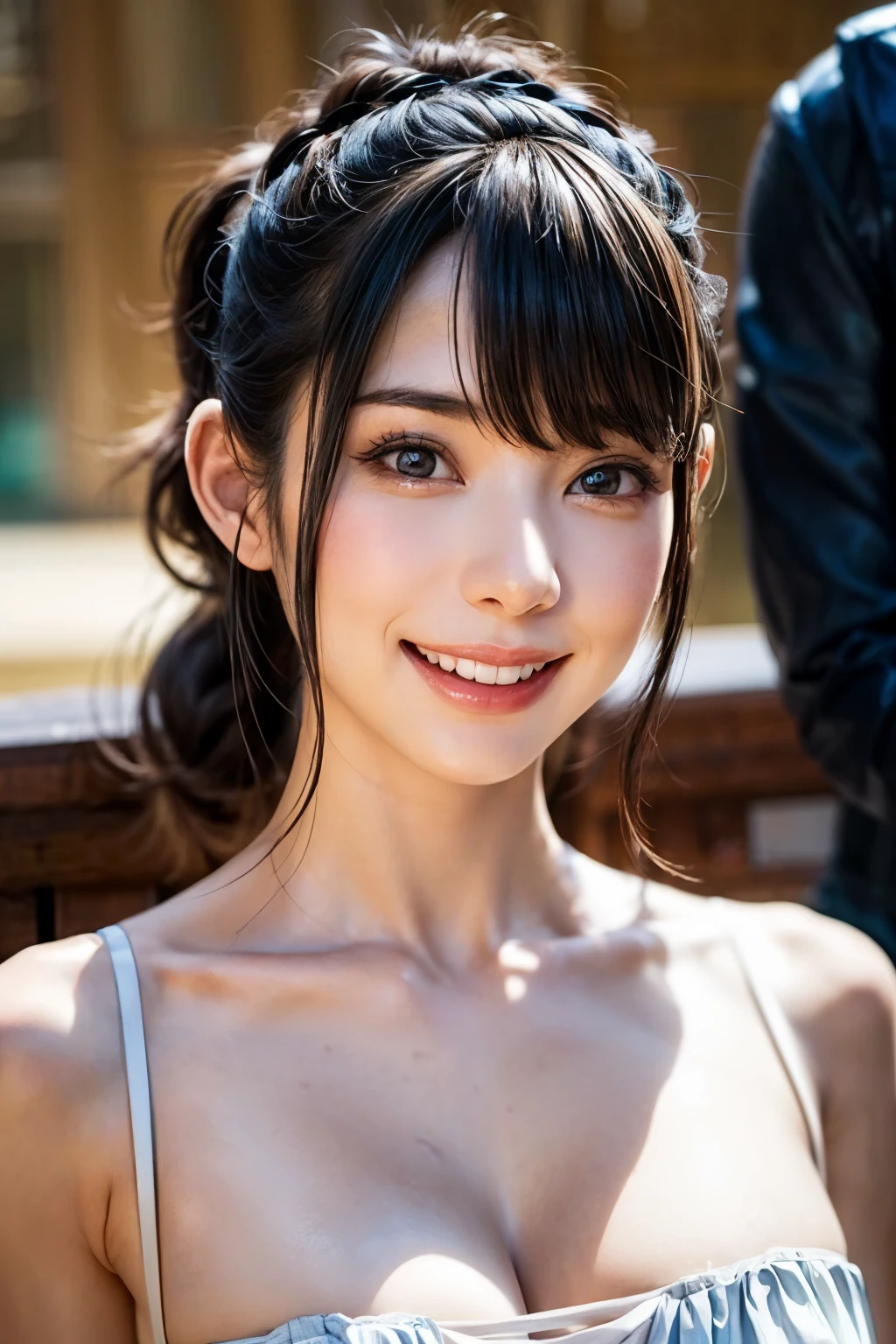 1 female，（Realistic，Realistic：1.5），（master piece），（best quality：1.4），（hyper hd：1.2），（RAW photography：1.2），（sharp focus：1.3），（face focus：1.2），japanese girl，professional attire，（young 17 years old：1.1），（happy smile：1.5），（hairy cut：1.6），（magical girl costume，black and pink：1.4），（beautiful face：1.7），（Beautiful dress with attention to detail：1.4），（Japanese girl breast professional photo， （： 1.3）， （wide open chest），short and fine hair， （dense silver hair）， （two side up）， （simple gray background： 1.6）， gorgeous golden light， break， （big）， beautiful and fine eyes， （adorable），