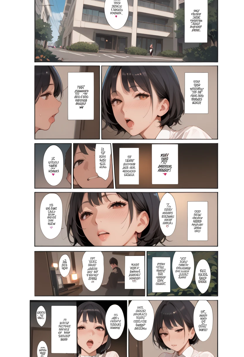 NSFW,(Very delicate,highest quality、8k),(1 boy and 1 milf are having sex),side view,(doggystyle, hug from behind),Pitch-dark room,bed,lure,Speech bubble,Shake your hips violently,climax ,trembling,all fours