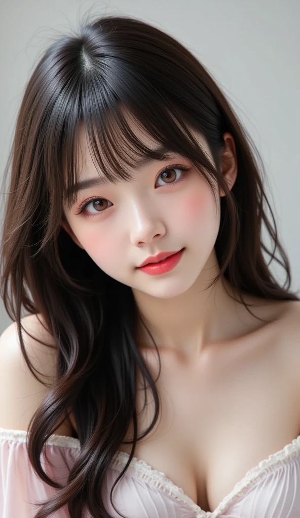 Random Pause, Mix 4, (8k, RAW Photos, Highest quality, masterpiece: 1.45), (Genuineistic, Genuineistic: 1.37), One Girl, cute, Laughter、Cityscape, night, Professional Lighting, Photon Mapping, Radio City, Physically Based Rendering, Gradient black hair, Gray Hair, Short Curly Hair, good looking, With a girl, Small breasts,Off-the-shoulder dress, Highest qualityの写真, High resolution, 1080p, (Clear Face), (detailed face description), (detailed hand description), (masterpiece), Genuine, Extreme light and shadow, Disheveled Hair, masterpiece, 豊富なdetailed, (Beautiful Face), (Highest qualityの写真), (masterpiece), (detailed), dual、Look in front of you, Thin clavicle,Emphasis on armpits、Show lower milk、Completely naked、White soft skin、Genuine、The best beautiful girl、nightの寝室、On the bed、Completely naked、An even cuter face、