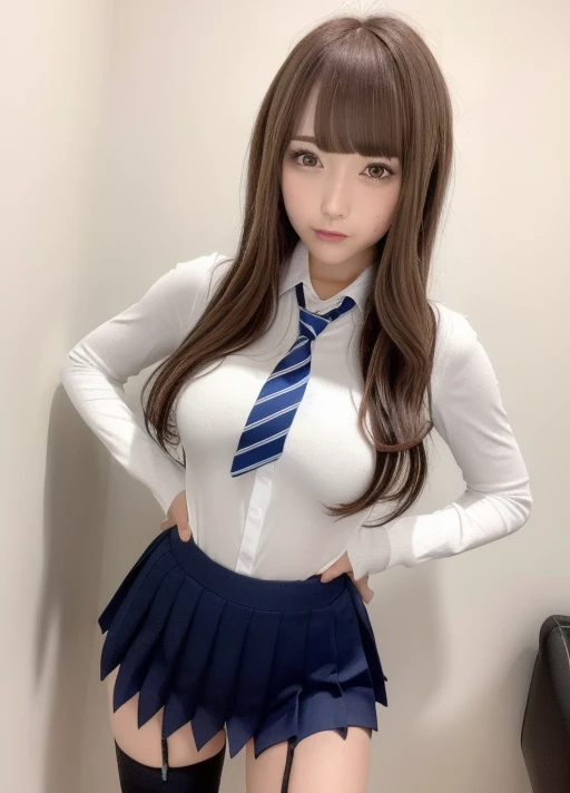 Anime image of a man and woman wearing ties, TİTS, Realistic high school girl, Naughty anime style, hyperRealistic high school girl, Enchanting anime girl, surreal , beautiful anime high high school girl, Big Breasts!!, have large breasts, Naughty, Big Breasts!, Naughty style, high school girl