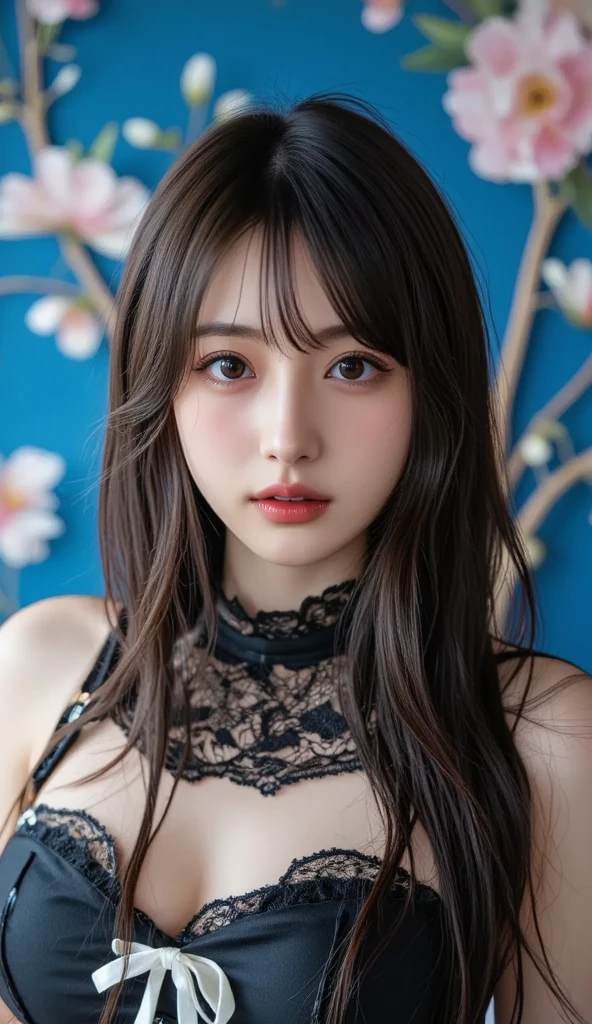 random sexy pose,full body,edgcatlingerie,wearing edgcatlingerie,cat cutout, cleavage cutout,look at the prompts for the rest,(1 beautiful Japanese idol, 20 years old), perfect body, Detailed beautiful delicate face, Detailed beautiful delicate eyes and eye highlights, Very thin and delicate eyelashes that are not too long, (finely detailed beautiful blown big eyes and detailed face), natural makeup, slender face, (lustrous skin, realistic detailed skin), (looking at viewer:1.2),masterpiece, (best quality:1.2), 8k, RAW photo, (Realistic, hyper realistic, photorealistic:1.3), Ultra High Res, intricate details, ultra detailed, High quality texture, distinct image, solo focus, face focus