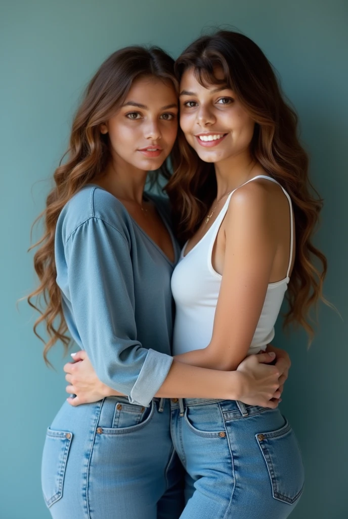 Extreme Beautiful girl from austria, hyperrealistic face, long brown hair, 25 years old, medium breasts, dynamic pose, sexy top, realistic modern appartment background