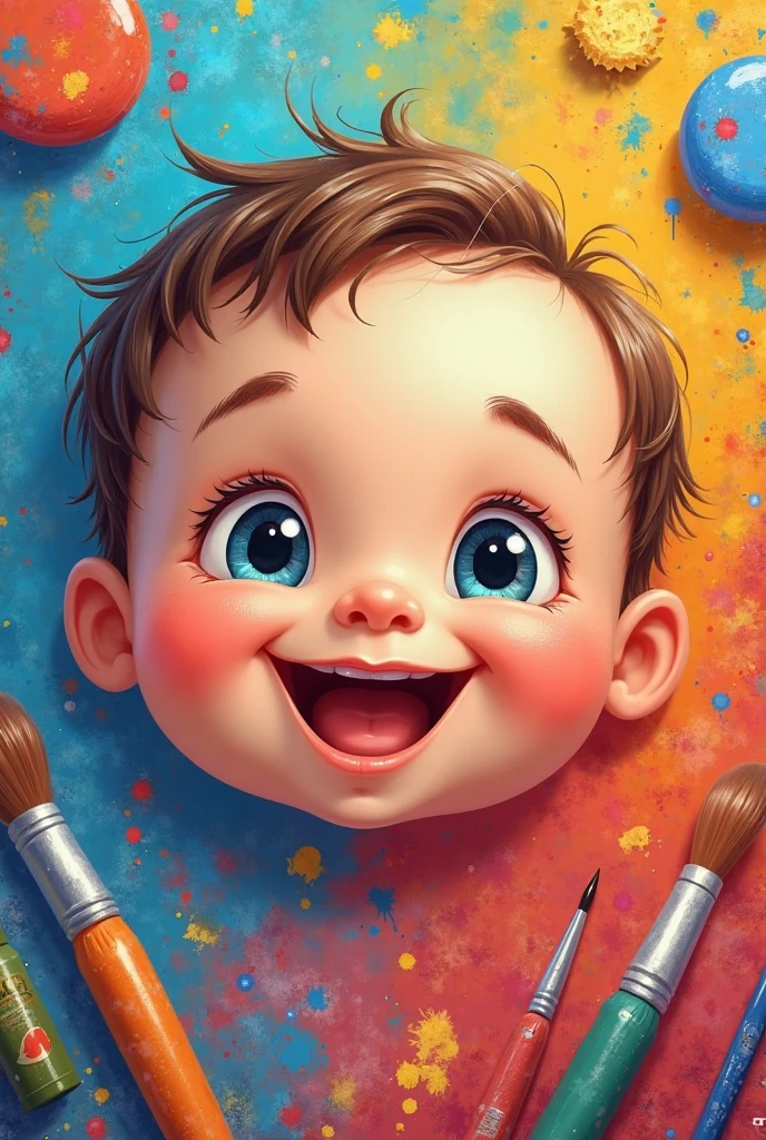 (cute baby boy smiling with red hat, paintbrush painting) Munchkin,Geometric multidimensional wall portrait, livro de arte, Tchibi,
Yang08k, Beautiful, Colouring,
Obras, of the highest quality, best quality, Arte Oficial, Beautiful and Aesthetic,