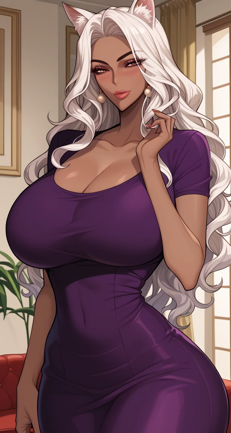 MILF, uma mulher, seios grandes, seios gigantescos, Seios enormes, Mature female, seios pesados, short hair, Cabelos prateados, light-skinned female, vestido estampado, vestido grosso, pantyhose under dress, violet scarf, olhos alaranjados, bunda grande, Curvilinear waist, breasts resting on the arms, arms under breasts, Looking at the Viewer, rosto corado, bra edges on dress, decote sensual, seios cheios, breasts larger than the head, Face Madura, curvy female, sentada em uma cadeira de restaurante, seios lactantes, in the nighttime, candle lighting, focada no visualizador, hands on the table, com os peitos apoiados sobre a mesa, Elegant necklace over neck, adornos chamativos pelo corpo, tribal tattoo on the neck, com uma presilha no cabelo, com uma flor negra presa no cabelo, cabelo colorido, tatuagem sobre os seios, sentada em frente ao visualizador, celular ao lado sobre a mesa, sentada em frente a mesa