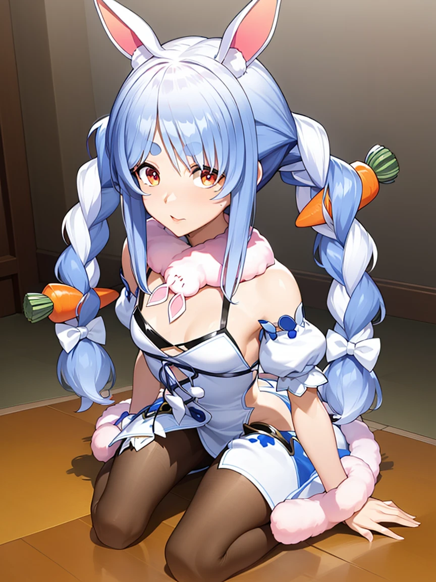 Take a break at Apecola , Carrot Hair Ornament, black leotard,  (flat chest:1.3), (small breasts:1.3), 
  break 
standing, forward leaning posture, crosses her arms on her back, smile, open your mouth, Outdoors, smile, blush break full body view,  full body shot , Hands on the back, OPEN THE LEG,  Contrast Post BREAK Masterpiece , top quality, high resolution, 8k, Official Art, super res, very detailed and beautiful, very detailed,  Superbly Detailed , very detailed美しい女の子, very detailed顔, very detailed目, very fine skin, very detailed指, very detailed鼻, very detailed口, perfect anatomy, shiny hair often,  thin hair,  shiny skin break 
(  majestic and beautiful illustration ), anime screen capture, OFFICIAL STYLE BREAK A STUNNING AND BEAUTIFUL EROTIC ROOM, very detailed CG unity 16k,  Extremely Fine 16KCG Wallpaper 