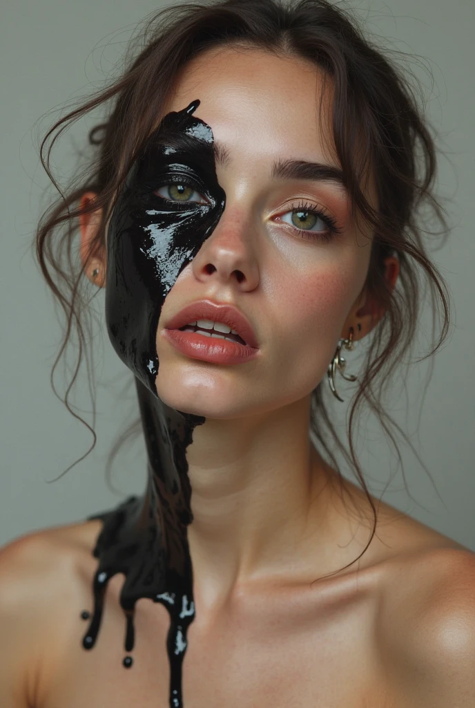 film photography, vintage, fashion photography of horror, blue background