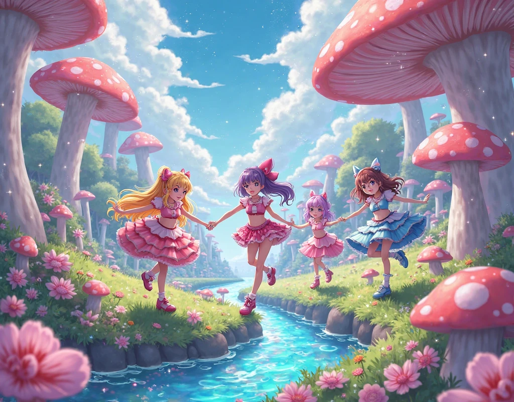 (Obra prima, melhor qualidade, best resolution, ultra detalhado) Personagem misterioso se contempla no (((prismatic mirror))) in search of a profound change while touching a (((magic mushroom))). Um (((prismatic kiss))) transforma sua realidade. Vivid and iridescent lighting, detalhes ultra detalhados, qualidade de imagem excelente. -ar 16:9 -s 1000 -q 5"