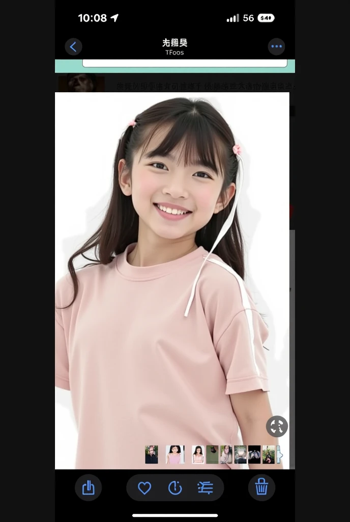 Children 10 years old、1 Beautiful girl、So cute、White T-shirt