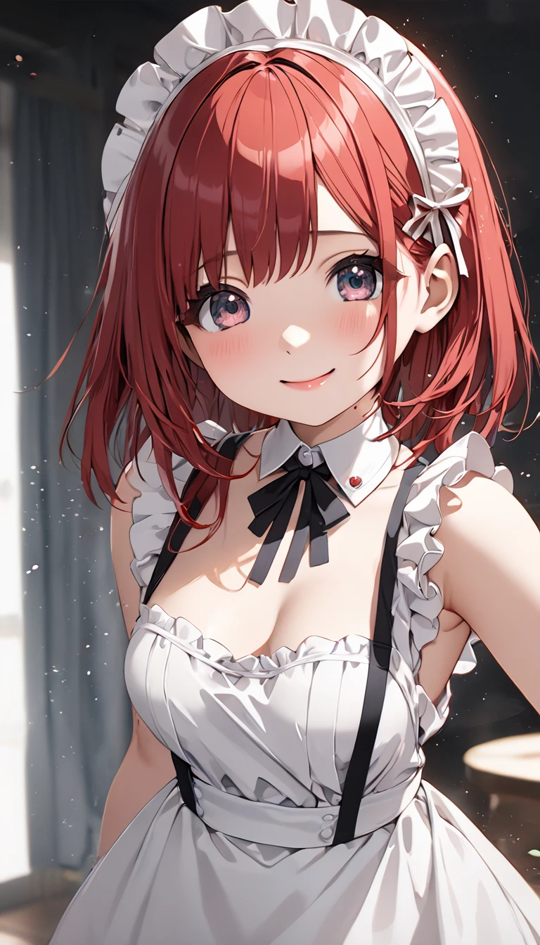 masterpiece、very detailed、(1 girl:1.2)、redhead、Big eyes、(((Close-up)))、smile、short hair、(((anime style)))、(((2D)))、red eyes、open your mouth、(((santa)))、(((full nude)))、8K、