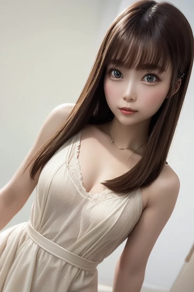 best quality, masterpiece, ultra high resolution, (lifelike: 1.4), original photo, 2 girls, take off shoulders, Huang Guang, kissing position, heterochromia, dark hair, Colored hair，medium breasts