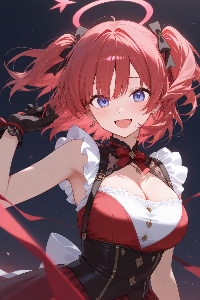 Anime illustration、highest quality、Fantasy、Alice in Wonderland、plump female knight、Red Hair、English Garden、Xenoblade Chronicles 2、Homura、Big Breasts、Thick legs、Beautiful, shining eyes、smile、Noise Reduction、Have a Buster Sword