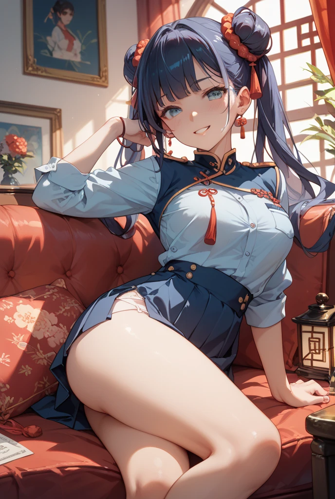 Highest quality,Highest Resolution,Beautiful girl in cheongsam,Cat ear,blushing in embarrassment,