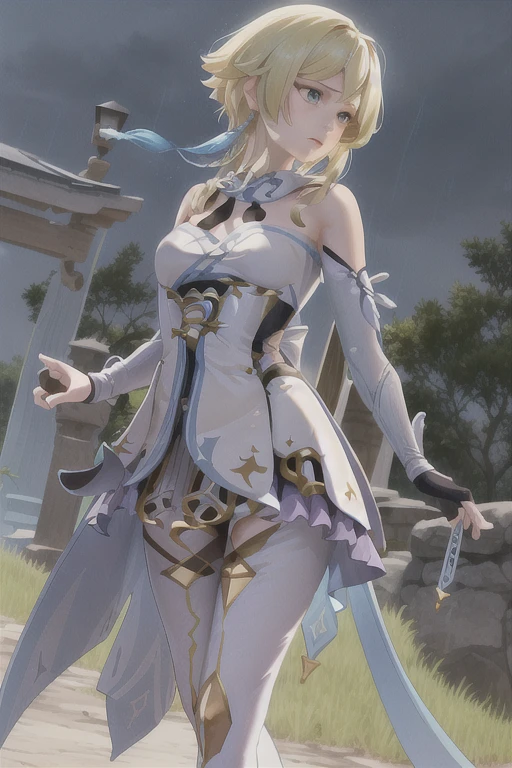 Masterpiece, (Photorealistic:1.5), Best quality, Beautiful lighting, Real life,

Ganyu \(Genshin Impact\), 1girll, ahoge, architecture, bangs, Bare shoulders, bell, Black gloves, Black pantyhose, (Blue hair), Blush, Breasts, Chinese knot, Detached sleeves, east asian architecture, flower knot, mitts, Horns, Long hair, view the viewer, Medium breasts, Neckbells, Night, Outdoors, Pantyhose, Purple eyes, side locks, Solo, nipple tassels,  White sleeves, outside，grass field，grassy fields，

, Intricate, High detail, Sharp focus, Dramatic, Beautiful girl , (RAW photo, 8K  UHD, filmgrain), Caustics, Subsurface scattering, Pondering