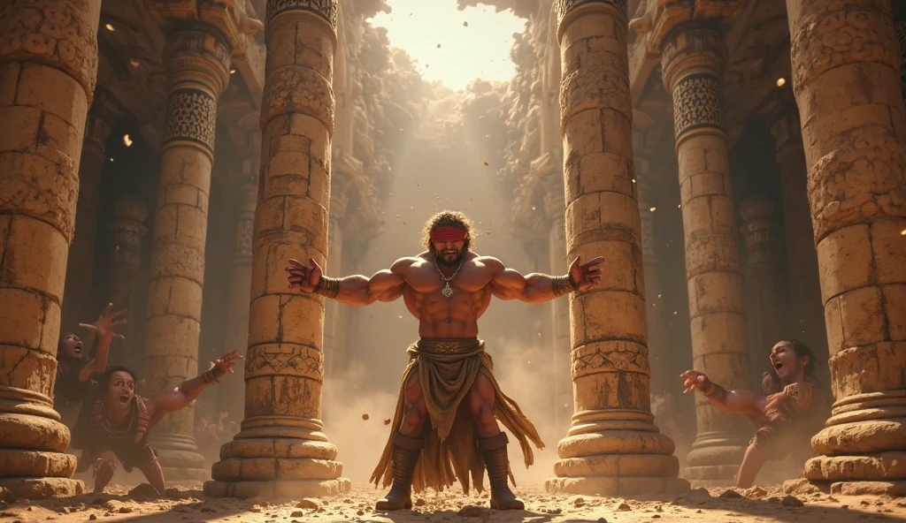 The arena falls silent as the mighty Ares steps forth, his muscular form casting an imposing shadow. His eyes burn with the intensity of a thousand battles as he scans the crowd, daring any challenger to face him. With a thunderous roar, he raises his fists, ready to unleash his fury upon any foolish enough to stand against him.