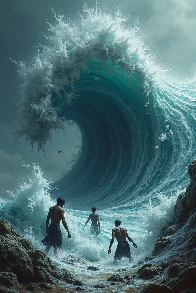 the crew of the big boat face many dangers with big tornado