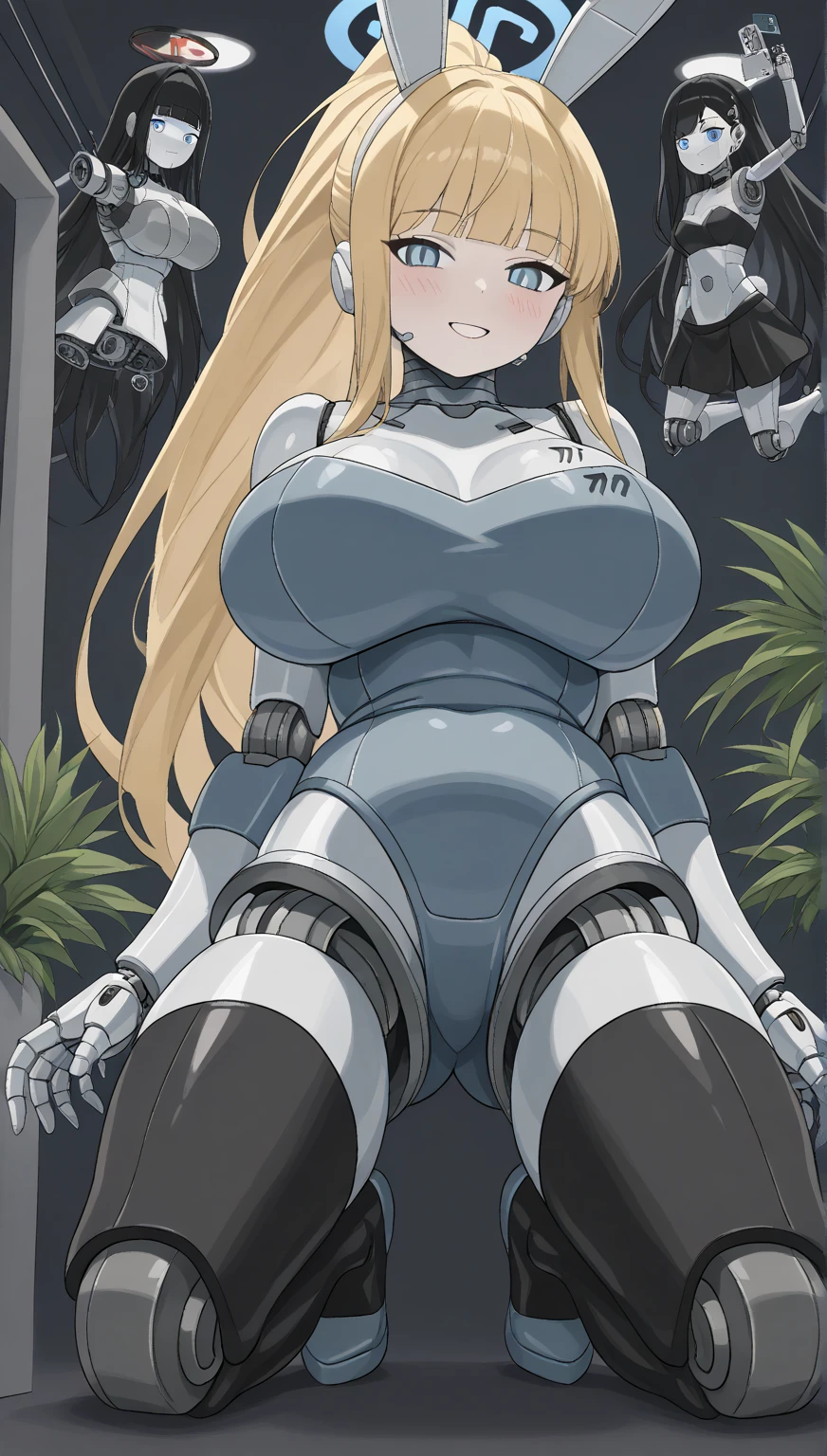((Highest quality)), ((masterpiece)), (detailed), (Perfect Face)、The woman is a member of the Hutt clan, named Tearje the Hutt, with green eyes, medium-long blonde hair, black nipples, and an iron collar with a chain attached to it. Jabba the Hutt is holding the chain in his hand, and the naked woman is being picked up by him.、Jabba the Hutt is holding a woman up、The woman loves Jabba the Hutt and looks at him with a gentle smile.、The woman is holding a baby