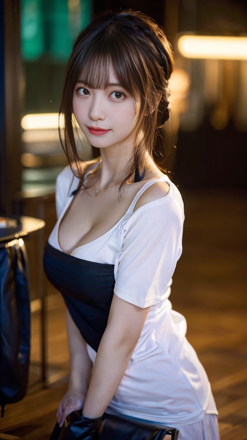 (RAW Photography:1.2)、bestquality、Beautiful detailed girl、bunny girl、from below、twintails、Brown hair、huge breast、smiling face、Very detailed eyes and face、Beautiful detailed eyes、huge filesize、high-res、8k wallpaper、finely detail、Highly detailed ticker uniform 8k wallpaper、Light on the face、Movie lighting、27-year-old female、sexy pose、(Photorealism:1.4)、illustration、Super Detail、master masterpiece、Playboy Bunny、Fishnet pantyhose
