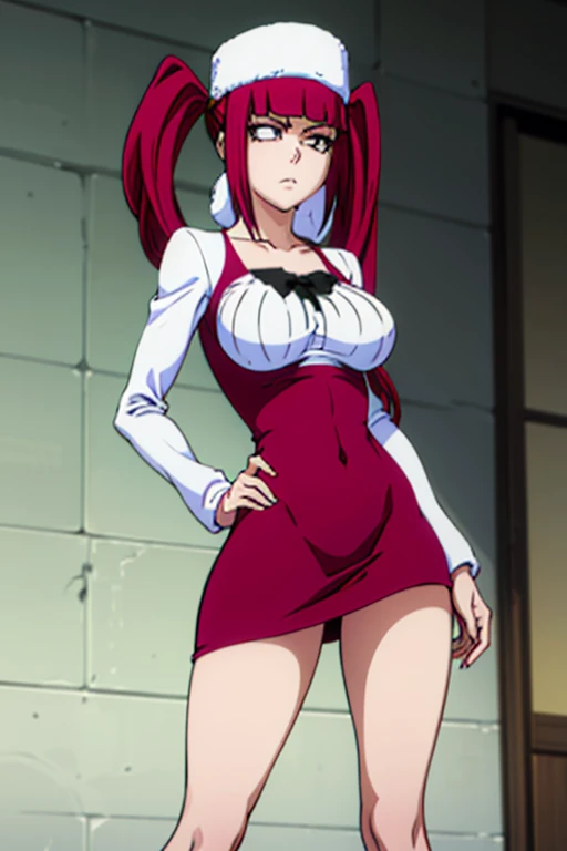 anime character with red hair and a uniform posing in a room, oppai proportions, oppai, biomechanical oppai, thicc, marin kitagawa fanart, with a large breasts, anya from spy x family, rias gremory, she has a jiggly fat round belly, seductive anime girl, fujita goro!, with large breasts