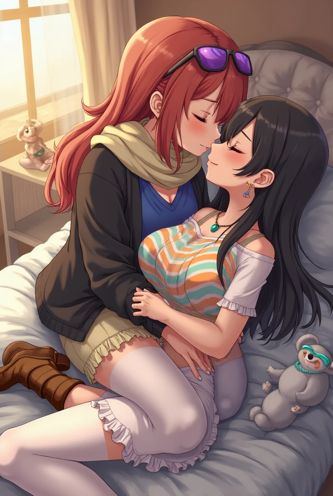 (best quality,highres),1 boy, 1 girl, boy and girl having intercourse on a table, fucking, girl with bent knee, foot focus,barefoot,skirt lifted up, sex missionary position, I'm observing from the side, detailed facial expressions, intense gaze from the boy, passionate embrace, sensual atmosphere, soft lighting, artistic rendering, vibrant colors.