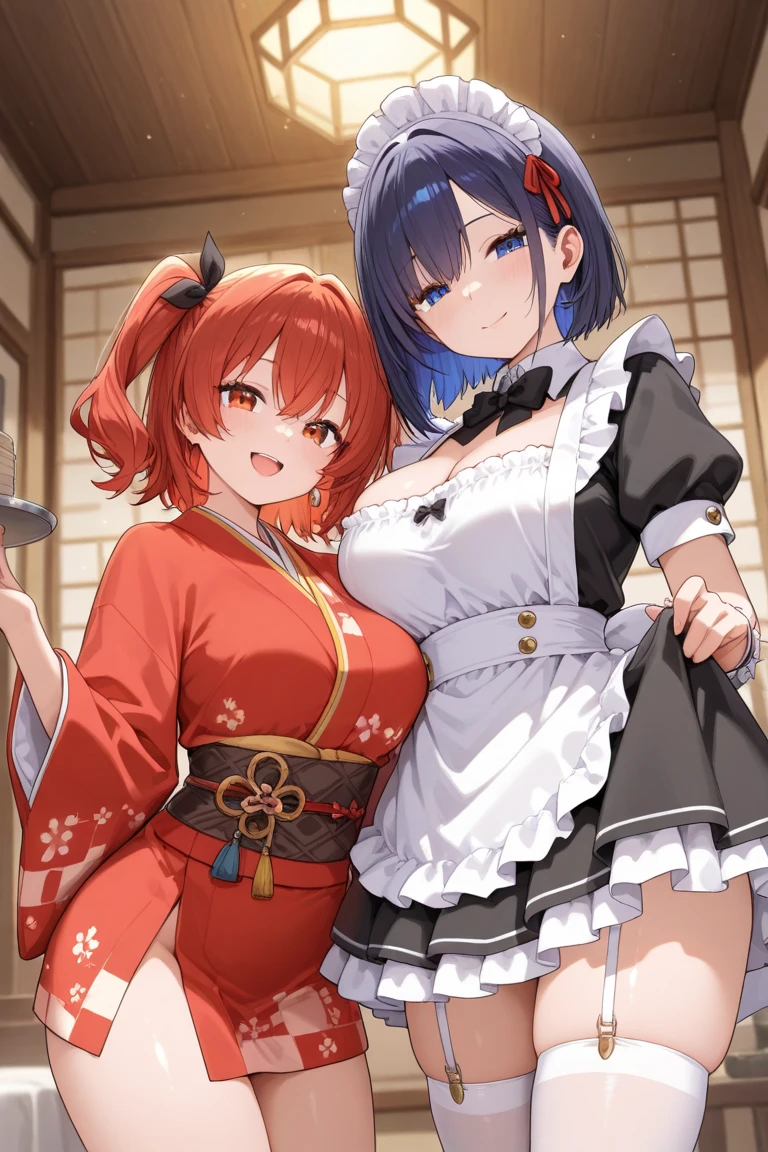 short hair, bangs, blue eyes, hair ornaments, Hair Ribbon, Pink Hair, blunt bangs, Both sides up, butterfly hair ornaments, skirt, No sleeve、、Random color see-through kunoichi costume、Japanese see-through female samurai costume、See-through female ninja costume,, Open clothes, Collared dress emphasizes cleavage、胸の谷間のSweat is noticeable、Professional lighting light reflection、 looking at viewer, (masterpiece:1.2), Highest quality, High resolution, unity 8k wallpaper, (figure:0.8), (Beautiful fine details:1.6), Highly detailed face, Perfect lighting, Highly detailed CG, (Perfect hands, Perfect Anatomy),heavy rain、heavy rainで全身びしょ濡れ、heavy rainで全身びしょ濡れの服、High heels、 ((Perfect handsの形))、(Perfect foot shape、Embarrassed expression blushing、、Gestures to seduce a man、Obscene pose、Shining Sweat、Perfect Skin,Sweat is noticeable、太もものSweat is noticeable、、 Fair skin,Tight waist, Sweating profusely、Sweaty hair、Sweaty clothes、Sweaty、Visible sweat、rain-wet hair、The finest stained glass、Vast Western Churches