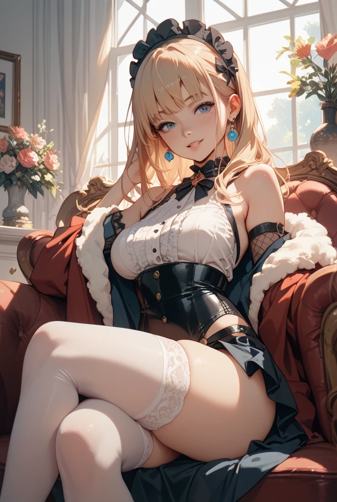 ((Finest quality)),(超A high resolution),(ultra-detailliert),((Best Anime)),sharpnes,Clair,Art with astounding depictions, (1人の女性),Ash Blonde Side Tail,(Off-shoulder sheath dress),small tits
