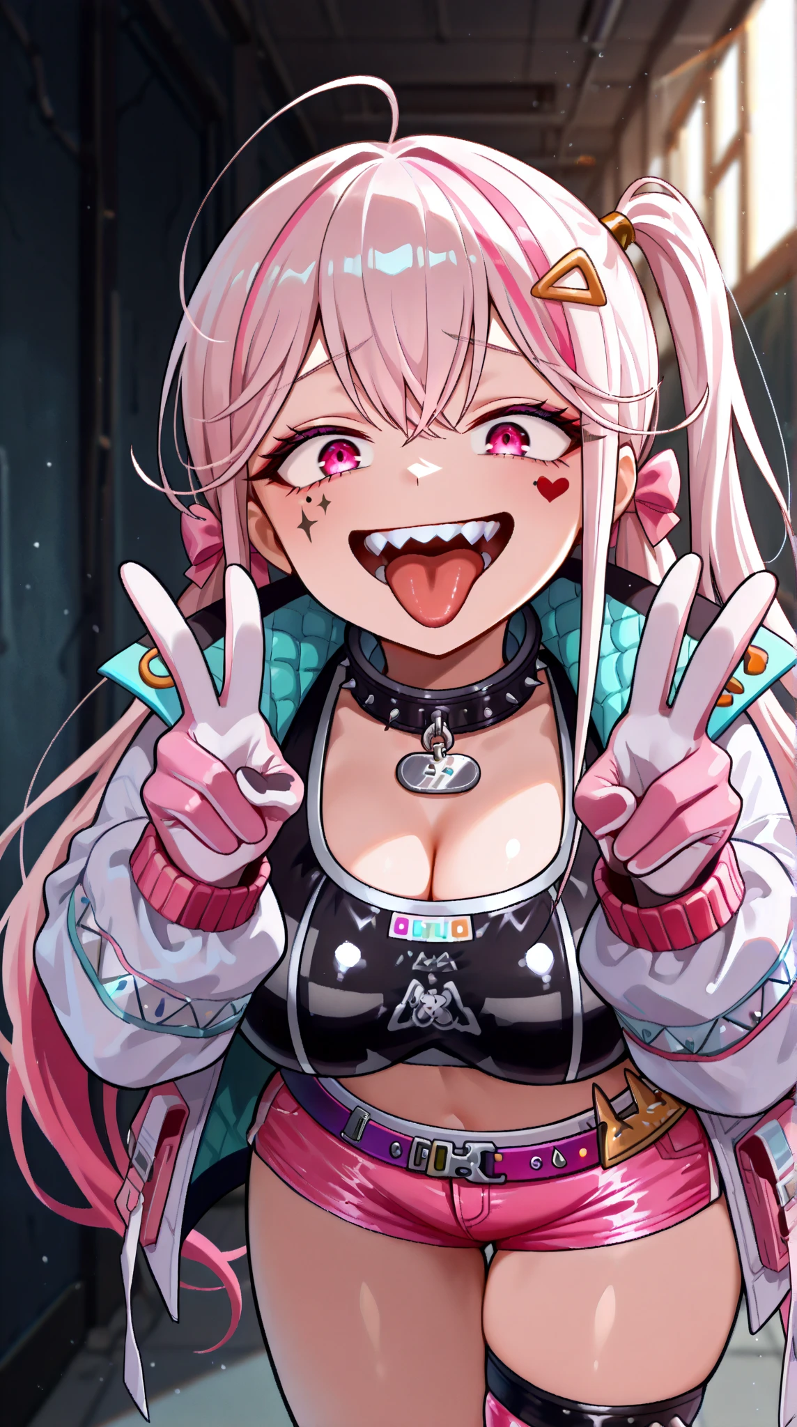 Ahegao,stick out tongue,