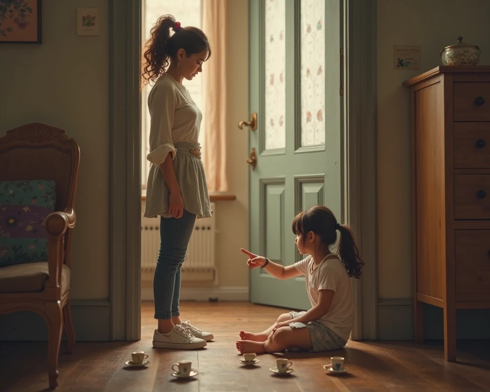 a 23-year-old father, a 22-year-old mother and two children;,um menino de 4 anos e uma menina recem nascida numa sala brincando --auto --s2