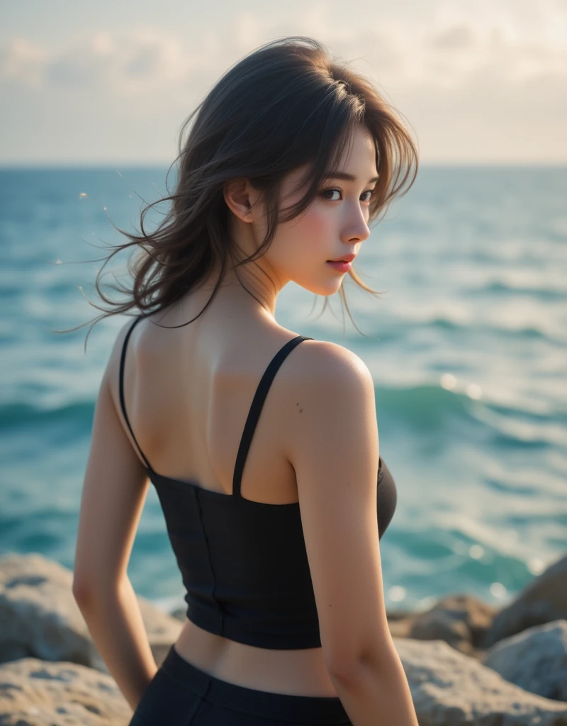 (Raw photography、top-quality)、(realisitic、Photorealsitic:1.3)、top-quality、masterpiece、extremely delicate and beautiful、A highly detailed、nffsw、A sense of unity、2k wallpaper、magnifica、Beautiful in every detail、masterpiece、浅笑、top-quality、Highly detailed ticker Unity 8K wallpapers、huge filesize、ultra-detailliert、hight resolution、ighly detailed、Female 1 Person、Slim body、D-cups、(Black Leotard Top:0.7)、(Pink skirt:1.2)、(Bun hair)、(brown haired)、Look straight ahead、Sharp Focus、Face Close-up、pureerosface_v1:0.8 Short Hair、