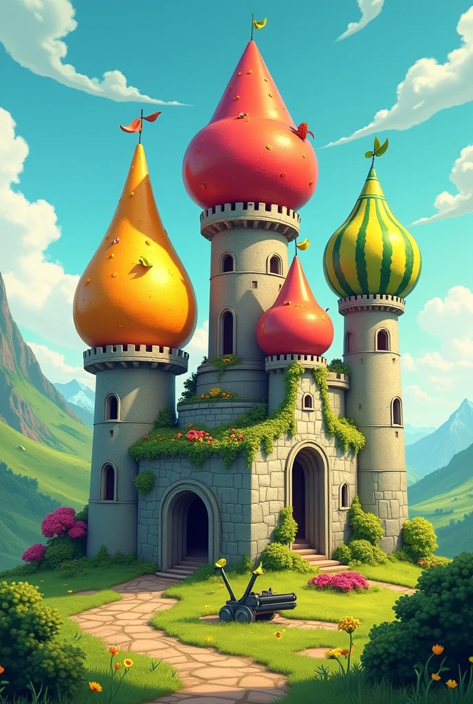 Armored car organized by fruit，There are turrets，There are artillery，There is a machine gun。