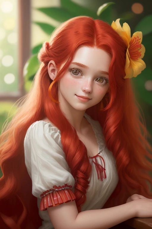 use anime style to create the Aya Nakamura is a small child of 5 years, Stunning and exotic looking child. She has long golden hair that falls in gentle waves down to her waist, standing out against her pale skin. His eyes are an intense red, como rubis brilhantes, e carregam um olhar misterioso.