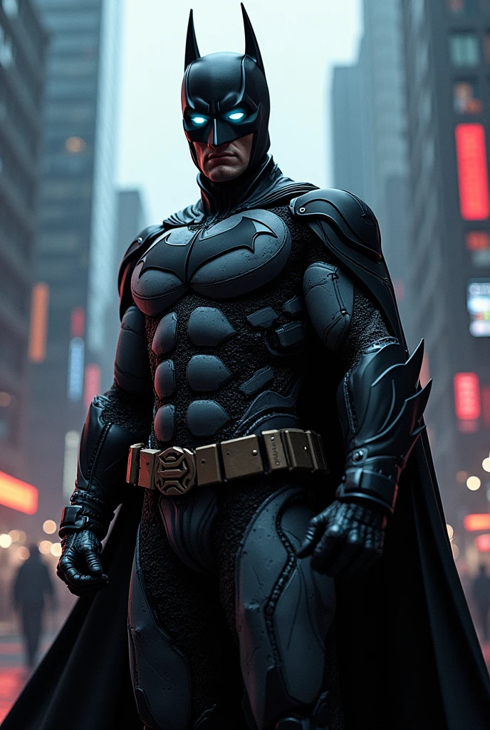 Un superheroe con traje negro