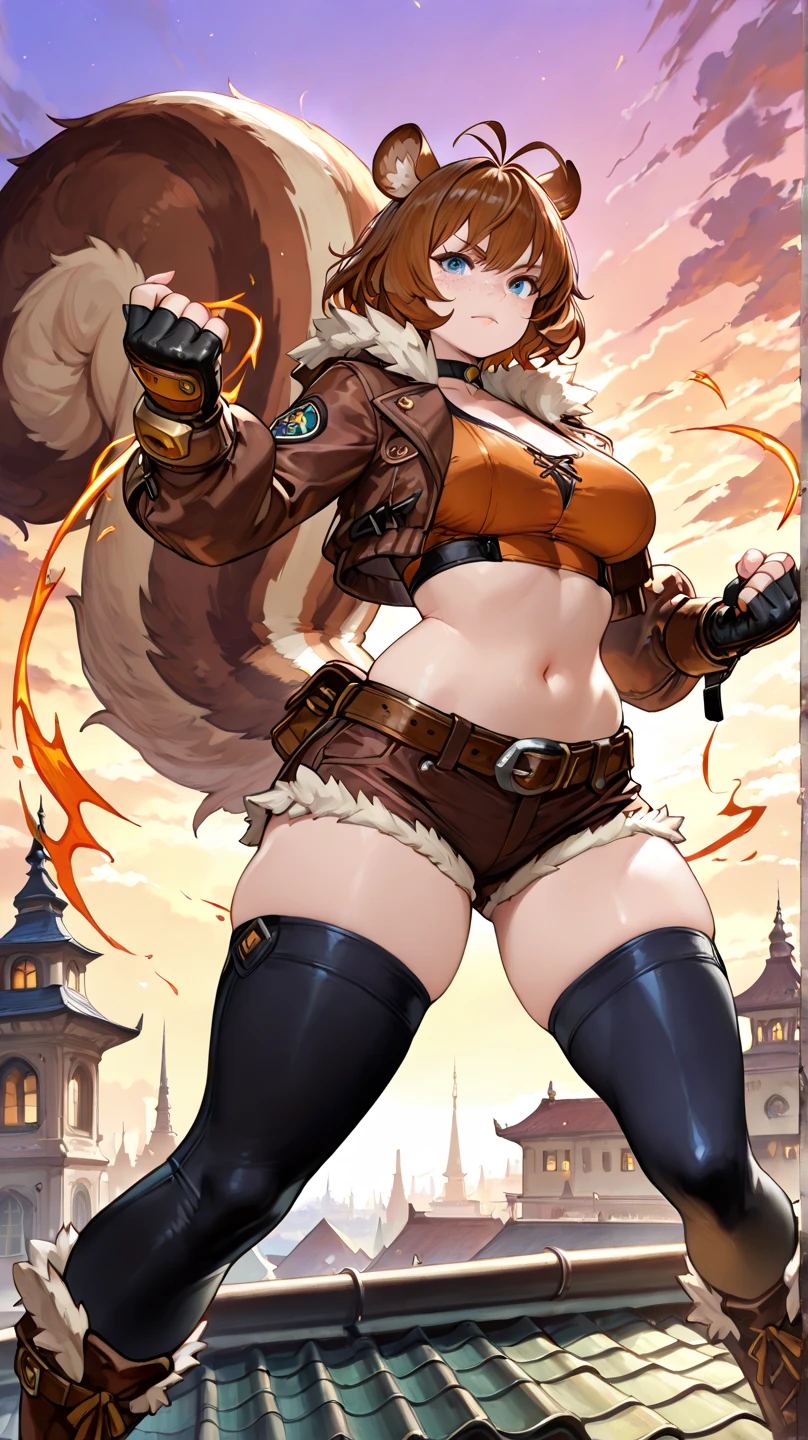 (best quality,4k,highres,masterpiece:1.2),ultra-detailed,(realistic:1.37),Skullgirl game art style,cute sexy squirrel girl,fluffy body,fighting mode,dark hair,game character style,detailed eyes and face,long eyelashes,female squirrel with adorable outfit,dark and edgy atmosphere,sharp focus,physically-based rendering,vivid colors,bokeh,studio lighting.