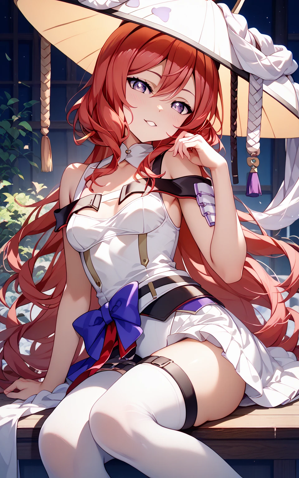 A blessing to this wonderful world！！、Rubedo、RED Hair、{{{long ruby red Hair}}}、dress、{{{vivid RED AND GOLD Eyes}}}、BREASTS, (without background), (white background), solo, 1 girl