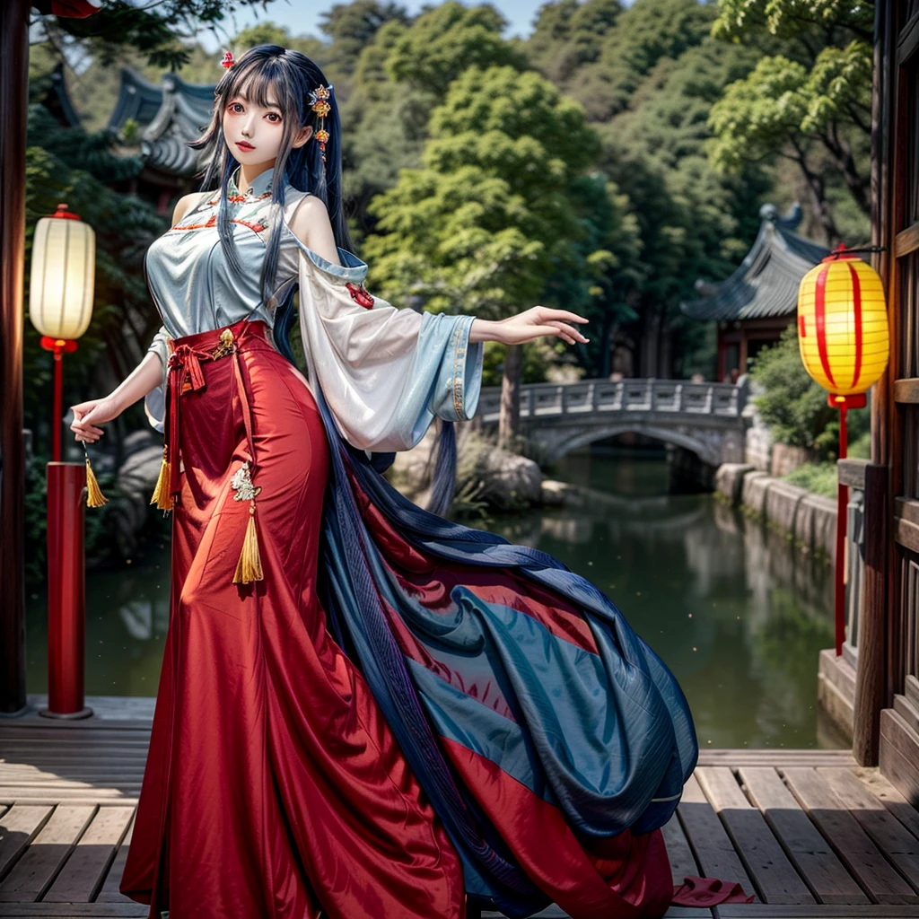 (32k:1.5, Highest quality, masterpiece, Ultra-high resolution), Perfect dynamic composition, Professional camera work:1.6, Enchantingな肖像画:1.3, Cinematic Light, Very detailedな肌と顔の質感:1.3, Very accurate, Very detailed, (Ride the Red Dragon:1.3, Holding a walking stick), (mysteriousな:1.2, Great background:1.2, tradition:1.2, Belligerent:1.2, Majestic:1.2), Adult female, Graceful Goddess, Incredibly slim body, Fair skin, (smile:0.9, Totally captivates you:1.0), (Fractal Art:1.0, Japanese Shrine Maiden Costume:1.3), Ample breasts, Sensual sitting position:0.6, Calm pose, (Beautiful Blue Eyes, Beautiful erotic eyes:0.8, Feel the beautiful eroticism:0.9), (romantic, dramatic, mysterious), Object of admiration, Artistic, Innovative, Enchanting, sense of openness, sense of cleanliness, Heartful, Fancy, exciting, Extreme, ((Adult charm, Feminine charm, Hair blowing in the wind))