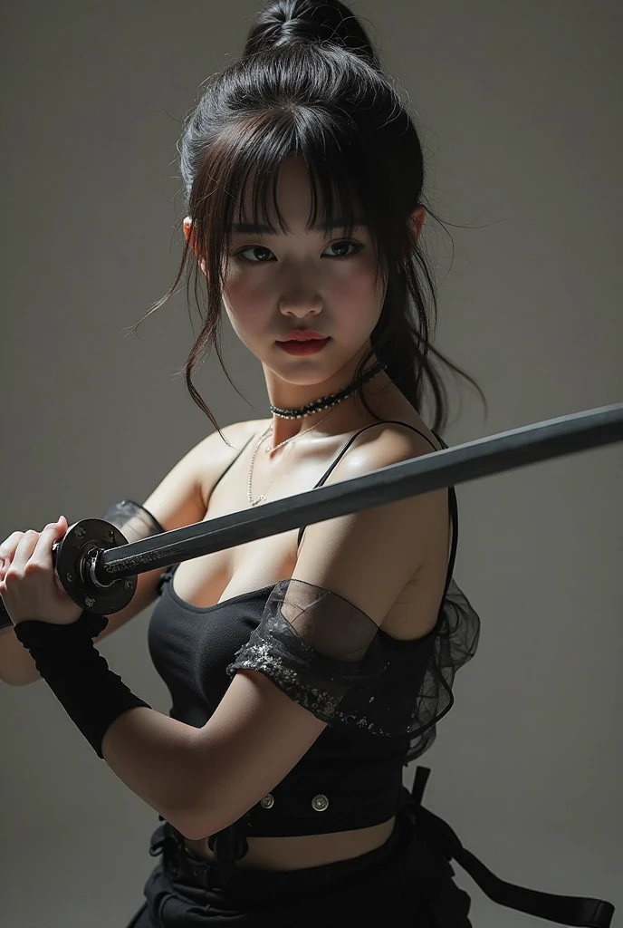 (Best image quality), (masterpiece), (Vibrant, photographリアル, Realistic, dramatic, dark, Sharp focus, 8k), beautiful, Very detailed顔と肌の質感, sexy wedding dress, Heavenly beauty, Mature Asian Woman,Long black hair, Compensate, Browsing Caution ,Close-up shot, ((Backlight)), Holding the Sword, Samurai Wedding、OK、(Best illustrations)、8k solveolution、Intricate details、highest quality、Realistic、Very detailed、Best lighting、Best Shadow、Ultra HD、Necromancer、night、magic、Dark Style、Succubus、devil&#39;daughter、Bat Wings，(((devil horns)))、((((Black-rimmed round glass Easter pieces、expensive_solve、beautiful顔、Tyndall effect、photographリアル、(High resolutionスキン:1.2)、8KUHD、Digital SLR、expensivetquality、photograph、expensivet solveolution、 absurdesolve、Ponytail Distortion、The optimal ratio is four fingers to one thumb.、highest quality、masterpiece、High resolution、1 girl、hair ornaments、necklace、gem、Beautiful expsolvesion、Body Up、Big breasts are important、Tight waist、Wide ass、Tyndall effect、Realistic、Dark Studio、Two-tone lighting、(High resolutionスキン:1.2)、8K Ultra HD、Digital SLR、Soft lighting、expensivetquality、Volumetric lighting、Frank、photograph、expensivet solveolution、4K、8k、Bokeh、(((Huge breasts)))、