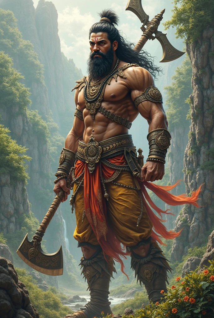 Bhagwan parshuram holding x full body charecter