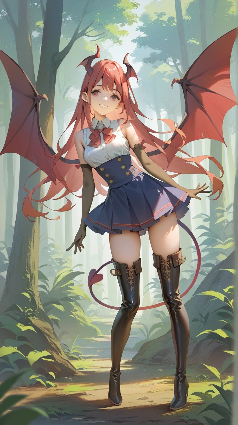 (detailed face and eyes:1.3),(1girl:1.2),Ultra-detail,(highres:1.1),best quality,(masterpiece:1.3),cinematic lighting,<lora:stadiachan-nvwls-v1:0.7>,stadia-chan,huge ahoge,multicolored eyes,ascot,white shirt,orange skirt,white gloves,orange thighhighs,white shoes,<lyco:DemonicT:0.5>,DemonicT,sclera,(horns:1.2),(wings:1.2),colored sclera,demon wings,(demon horns:1.1),slit pupils,full body,Studio photography,Nikon D7500 DSLR Camera:1.2,Strike preparation coil:1.5,Over-the-Shoulder Look Pose:1.4,weird fiction,a powerful artifact that can grant immortality is guarded by a powerful dragon