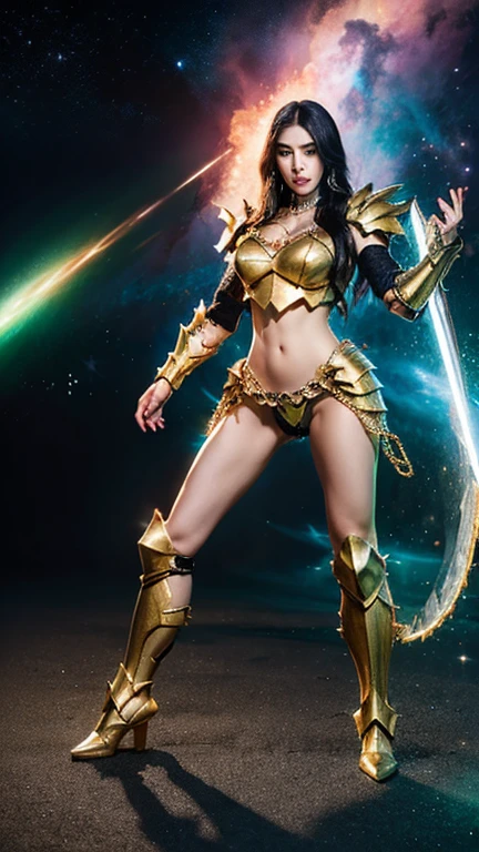 Asian Supermodel figure,Emphasize slim abdominal muscles,8K,hyper HD,Cinematic quality,Best quality at best,Highly detailed facial details,Beautiful and sexy Caucasian supermodel,kneel and prostrate,,Go straight,Bigger chin,Longer chin, sexually attractive,Go straight,the wind ruffled the hair,Put on armor,Bigchest,,,Bigchest,,profesional lighting,Tall figure,Slightly toned and wet body,Wearing bikini armor,Armor and knee pads,ornate armour,Hand Guard,Holding the holy sword,,sexuality smile,