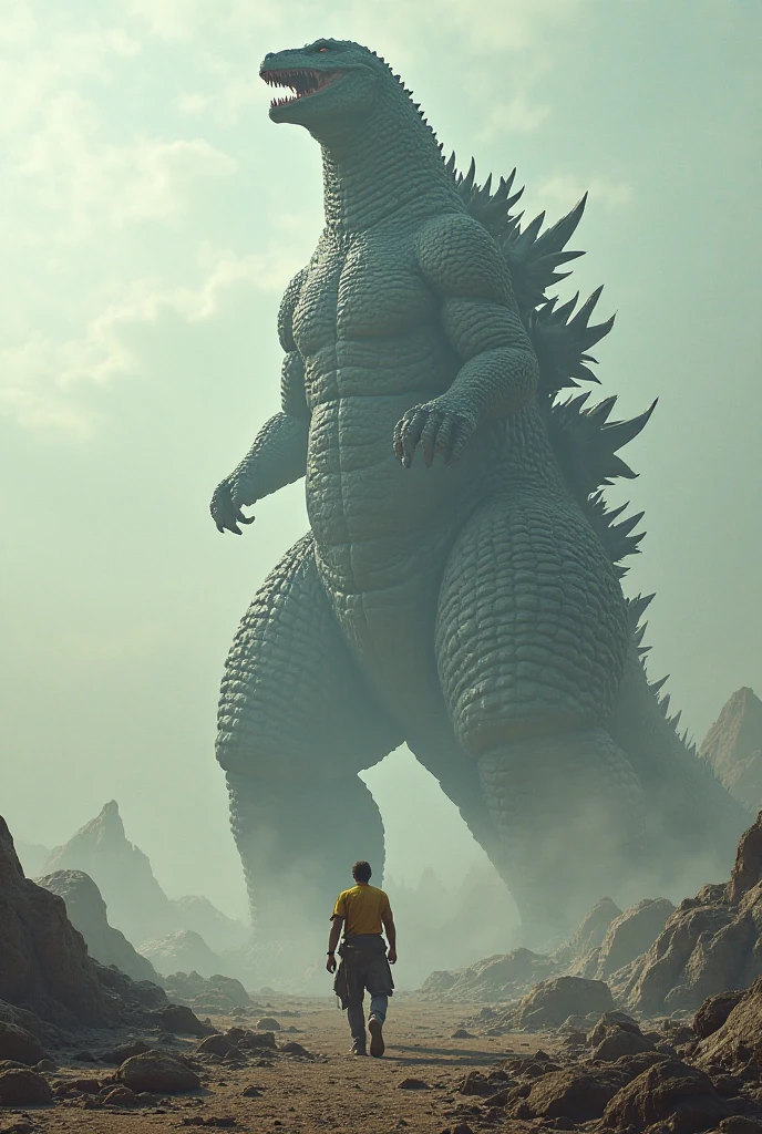Godzilla naked with huge monster penis 
