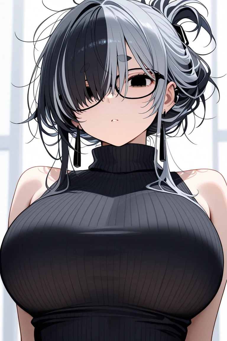 Deformation、girl、Gray Hair、Glasses、Big Breasts
