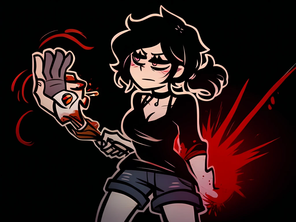 anime girl with blood on her face holding a knife, [[blood]], [ horror game ], jeff the killer, bloody + concept art, creepy!!, holding a syringe!!, devianart, has blood, jaidenanimations, inspired by Tyler Jacobson, spraying blood, yandere, dark!, blood, bloody scene, banner