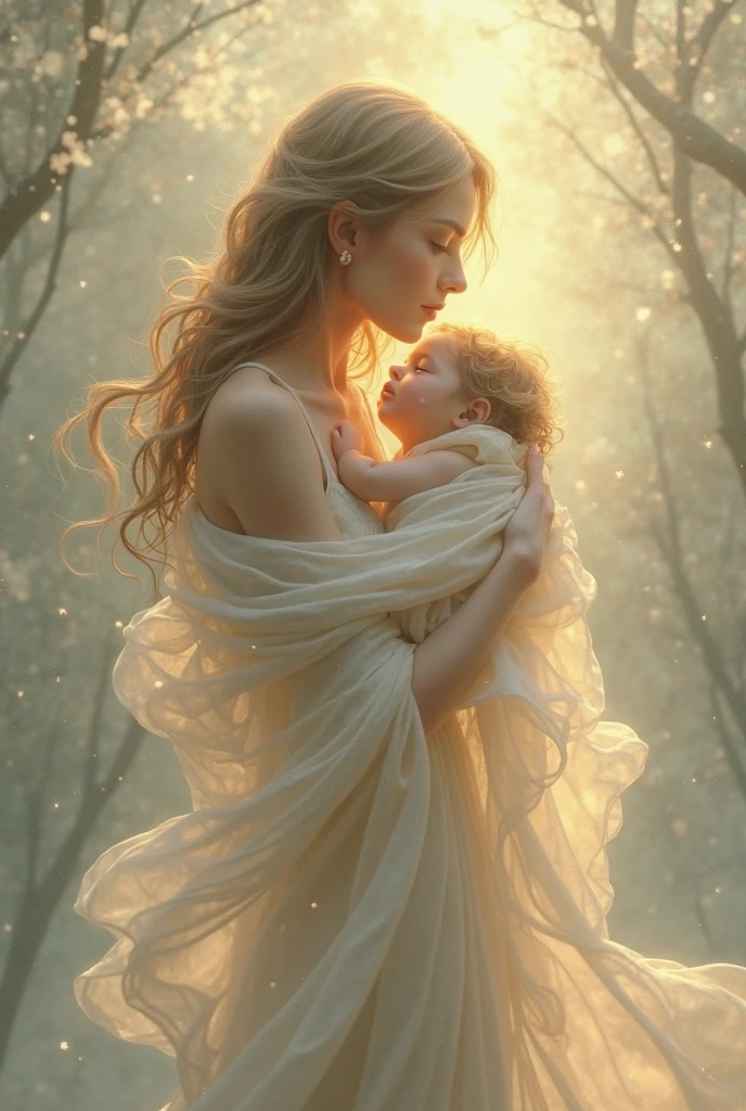 Tall woman breastfeeding short man