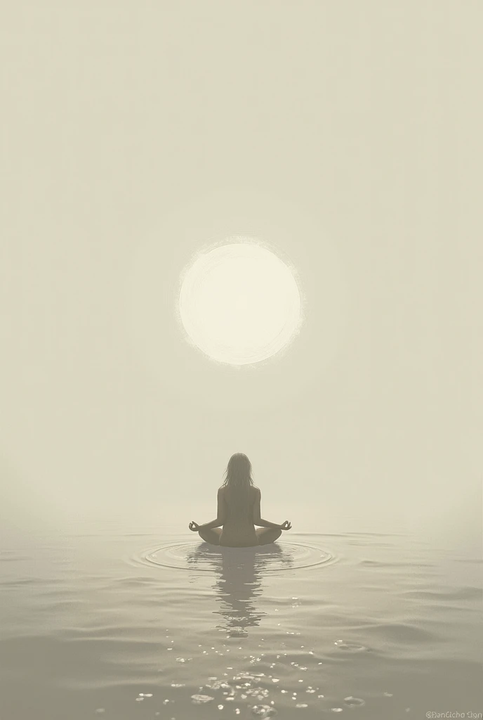 a cinematic shot of a black woman levitating above the water, rising from ocean, floating in a powerful zen state, meditative, meditation, lotus meditation pose, rising up from ocean, meditating, meditating pose, vibrating ripples, calm waves, lotus pose, goddess of the ocean, figure meditating close shot
