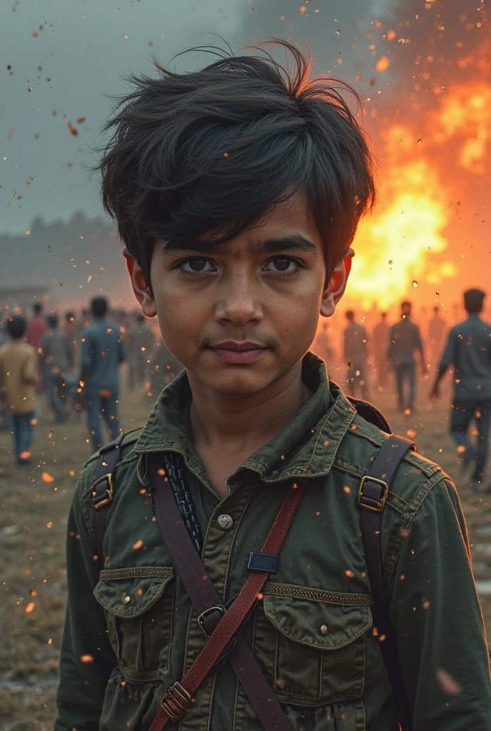 Create a high resolution image of a child Indian holding arrow