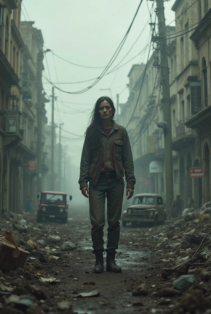 Generate a realistic video after a zombie apocalypse 